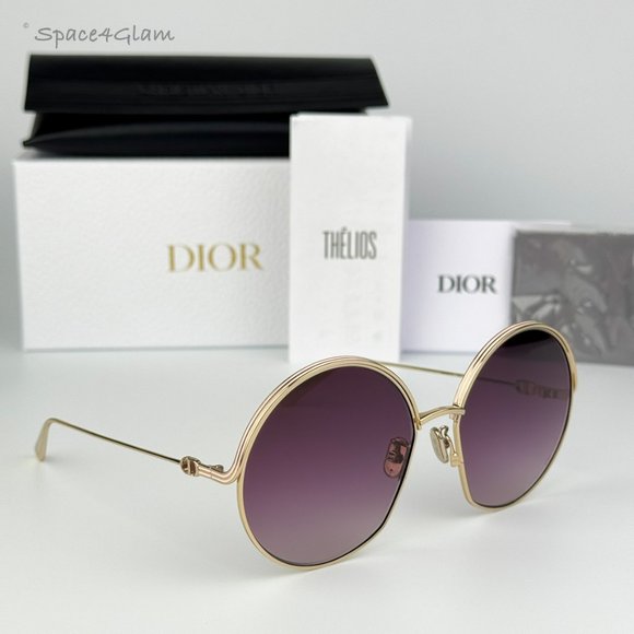 Dior Women Sunglasses Gold Bordeaux Gradient Round EVERDIOR R1U B0D1 BRAND NEW - Picture 1 of 12